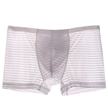 

YWDJ Mens Underwear Men Ice Silk Solid Color Underwear Boxer Shorts Thin Breathable Underwear White XL
