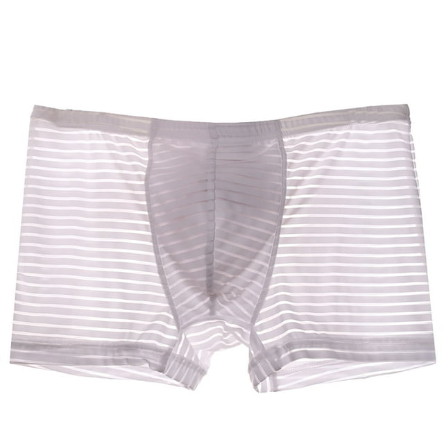 Mikilon Men's Ice Silk Solid Color Underwear Boxer Shorts Thin Breathable Underwear