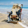 thumbnail image 5 of ZFLMY Cow Horns Airbrush Beach Towel for Women, Ultra-Soft Microfiber, Bathroom, Beach, Yoga, Camping, Hiking, 55.1x27.6 Inches 55.1x27.6in, 5 of 7