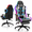 Black, variant on Mr IRONSTONE RGB Gaming Chair with Bluetooth Speakers, Ergonomic 7-Point Massage Computer Chair with Footrest, White/Black