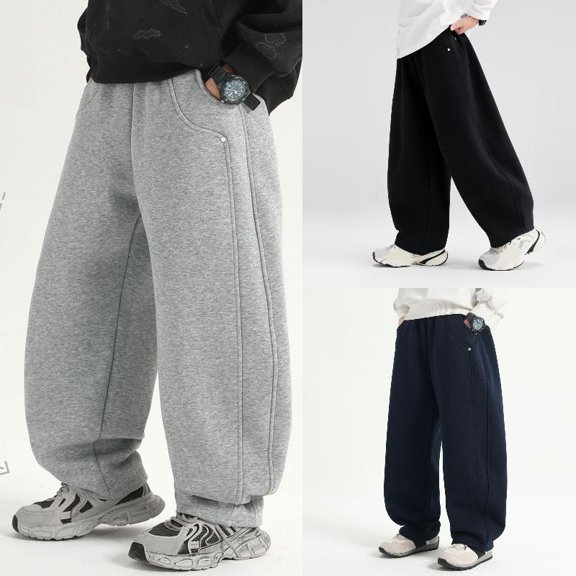 RTKFRFLM Boys Solid Athletic Sweatpants Lined Active Jogger Pants Comfy Gym Running Track Trousers for Kids 4-15 Years
