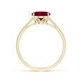 thumbnail image 2 of ANGARA Natural Oval Solitaire 2 ct Ruby Cocktail Ring in 14K Yellow Gold for Women (Size-9x7mm) | July Birthstone, Birthday, Anniversary, Jewelry Gift for Women | Natural Ruby Ring, 2 of 10