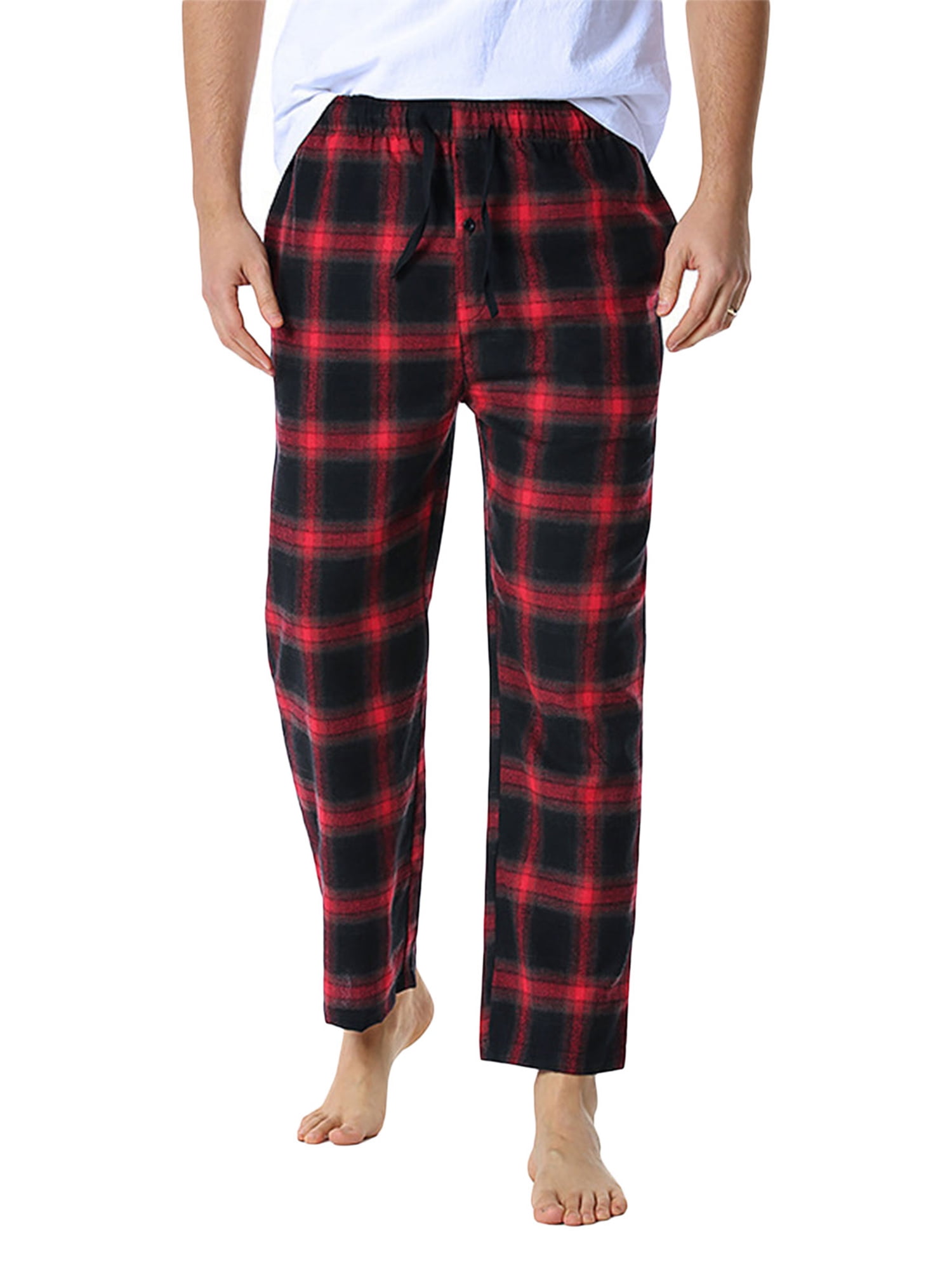 citgeett Men's Heavyweight Flannel Plaid Pajama Pants 100% Cotton Sleep ...