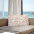 thumbnail image 3 of Lumbar Pillow Covers 20x12 Inch Set of 2, Pink Flowers Waterproof Outdoor Pillow Covers, Country Botanical Floral Leaves Romantic Decorative Cushion Pillowcases for Couch, Sofa, Bed, Garden, Patio, 3 of 9
