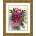 thumbnail image 1 of Besedina, Anastasiia 15x18 Gold Ornate Wood Framed with Double Matting Museum Art Print Titled - Burgundy Peonies II, 1 of 4