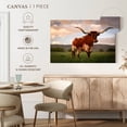 thumbnail image 5 of Elephant Stock Brown Texas Longhorn Wall Art - Horizontal Canvas Wall Art - Living Room Wall Decor - Animal Canvas - Gray And Green Decor - 45" x 30", 5 of 8
