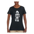thumbnail image 2 of Sexy Tattooed Marilyn Monroe Pop Culture Womens Graphic T-Shirt, Black, 2XL, 2 of 3