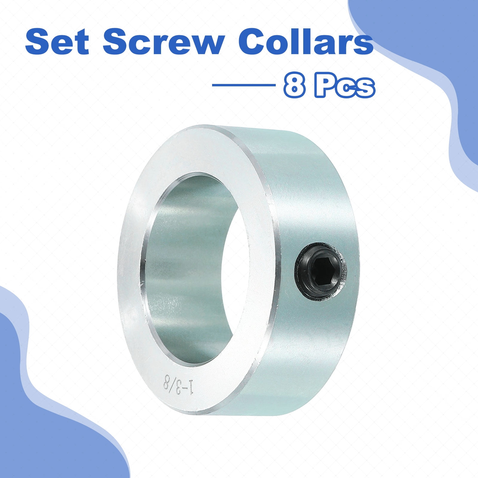 8pcs Set Screw Collars 1-3/8" Bore Carbon Steel Shaft Collars, 2-1/8" OD, 3/4" Width Lock Axle Collar Clamp