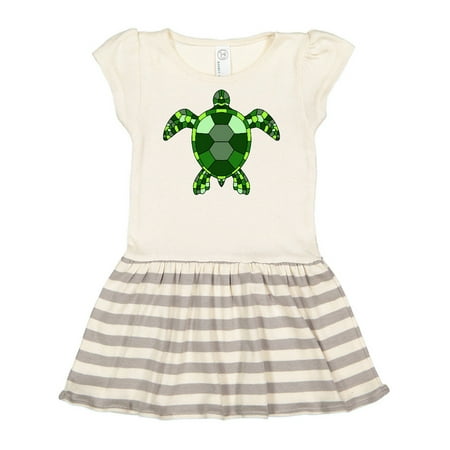 

Inktastic Mosaic Green Turtle Gift Toddler Girl Dress