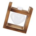 thumbnail image 1 of Innovative Flower Pot with Vintage Wooden Frame Transparent Tabletop Vase Home Decoration(1 HeartShaped Bottle ), 1 of 5