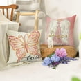 thumbnail image 6 of Butterfly Spring Summer Decorative Throw Pillow Covers 18 x 18 Set of 4, Peace Angel Feather Wings Pink Porch Patio Outdoor Pillowcase, Hope Faith Easter Seasonal Cushion Case Home Decor, 6 of 6
