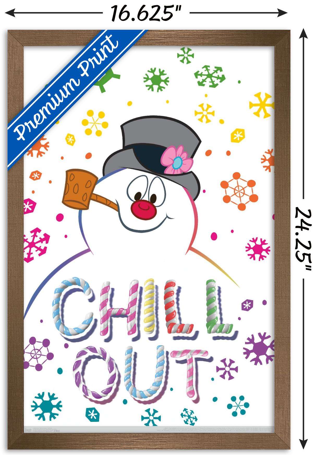Frosty The Snowman - Chill Out Wall Poster, 14.725" x 22.375", Framed