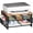 Wood Brown, variant on Metal Printer Stand for Desk with Storage Drawer and 2 Pen Holders, 2-Tier Desktop Organizer Printer Table for Home Office, Multi-Purpose Desk Organizer for Fax Machine Scanner Files(Pink)