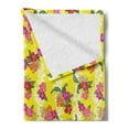 thumbnail image 2 of Hibiscus Soft Flannel Fleece Blanket, Exotic Blooms in Vibrant Tones Hawaiian Flowers Aloha Tropical Plants Botanical, Cozy Plush for Indoor and Outdoor Use, 70" x 90", Multicolour, by Ambesonne, 2 of 5