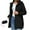 Black, variant on Rutainlusire Womens Solid Color Casual Windbreakers with Hood Jackets Rainproof Jacket For Women Waterproof And Zipper Windbreaker Long Sleeve Hooded Raincoat Jacket With Pockets
