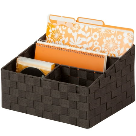 Honey Can Do Woven Mail and File Desk Organizer, Espresso
