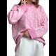thumbnail image 2 of Suéter de Larga para Mujer, Suéteres Cortos de Gran Tamaño de Otoño, Tops de Punto con Cuello Redondo y Estampado de Velero Informal Rosa S, 2 of 10