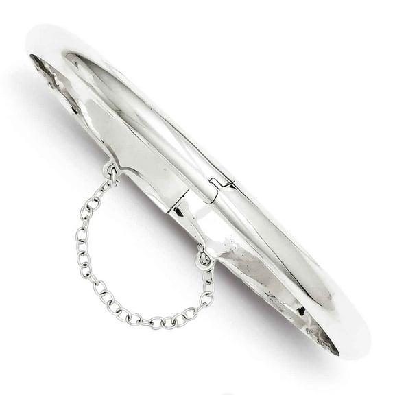 Primal Silver Sterling Silver Rhodium-plated 5mm With Chain Bangle Bracelet