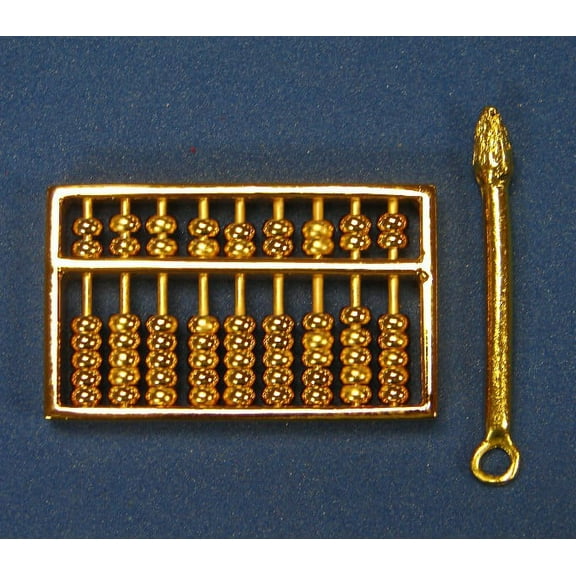 Golden Abacus with Golden Pen