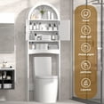 thumbnail image 3 of HARIPUL Over Toilet Storage Cabinet, Bathroom Space Saver Organizer with Doors and Shelves, Freestanding, Gray, 3 of 7