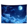 thumbnail image 5 of HVEST Fantasy Blue Cloud Tapestry Wall Hanging Blue Night Sky Moon Wall Tapestry for Bedroom Fantasy Landscape Aesthetic Tapestry for Living Room College Dorm Home Decor,92.5x70.9 inch, 5 of 5