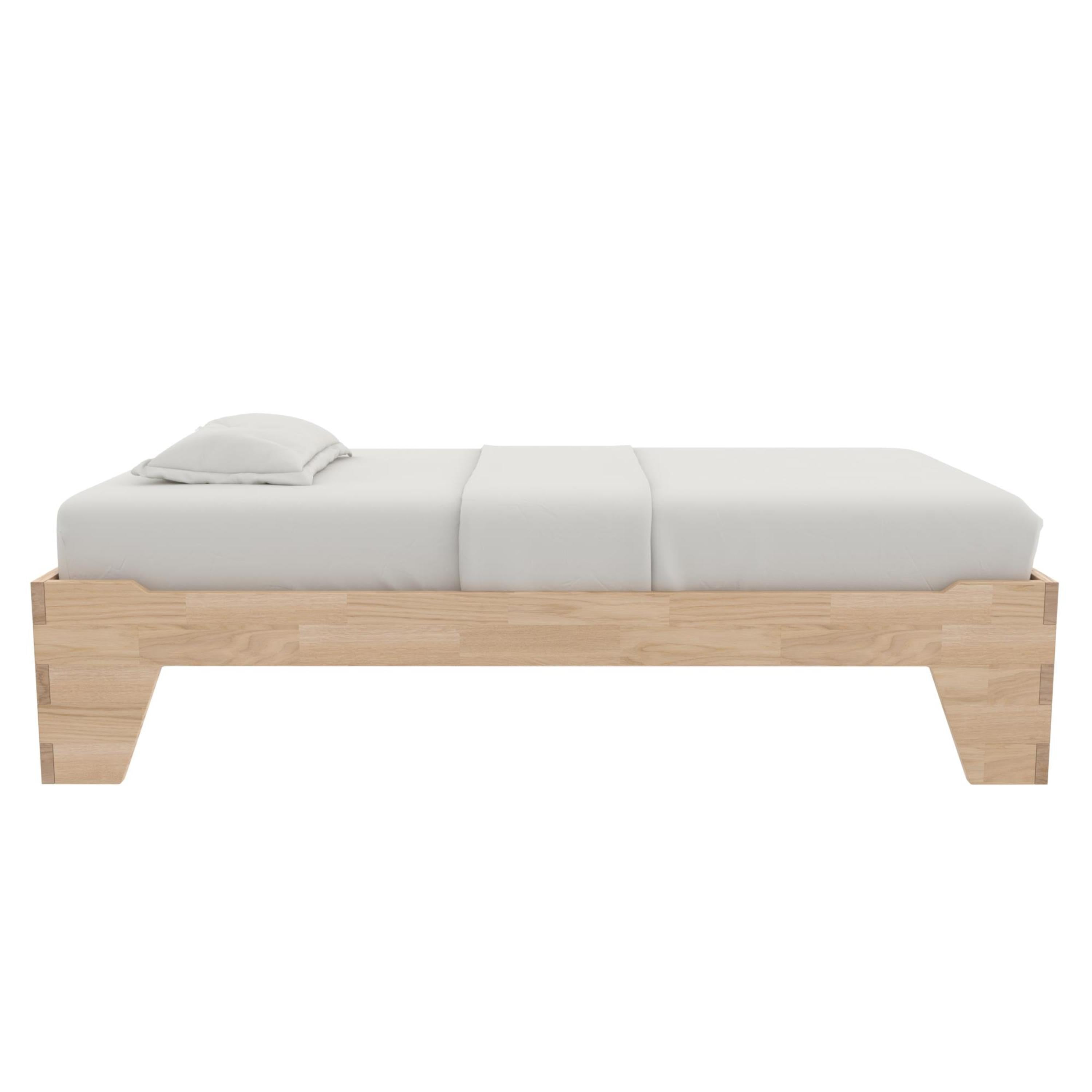 Little Seeds Maverick Montessori Toddler Floor Bed with 2 Heights, Natural Wood Grain
