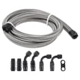 thumbnail image 1 of Kit de manguera de combustible AN-6 de Unique Bargains 3 pies, adaptador de manguera de vacío, adaptador de 90 grados, adaptador de 45 grados, 1 juego de trenzado de acero inoxidable CPE, 1 of 1