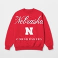 thumbnail image 5 of Women's Gameday Couture Scarlet Nebraska Huskers Legacy Club Oversized Premium Fleece Sweatshirt, 5 of 5
