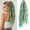 Blue, variant on Elastic Dread Ponytail, 24 Inch Boho Braided Dreadlock Hair Extension with Beads and Shells, Handcrafted Viking Hairpiece for Women Cosplay Travel Music Festival
