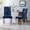 Dark Blue, Silver, variant on Ciphrias Chenille Dining Chairs Set of 2 Lake Blue Fabric Sturdy Metal Legs for Kitchen Room
