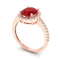 thumbnail image 2 of Solitaire with Accents Engagement Ring for Women - 2.27ct Simulated Ruby in 14K Rose Gold Promise Ring, 2 of 6