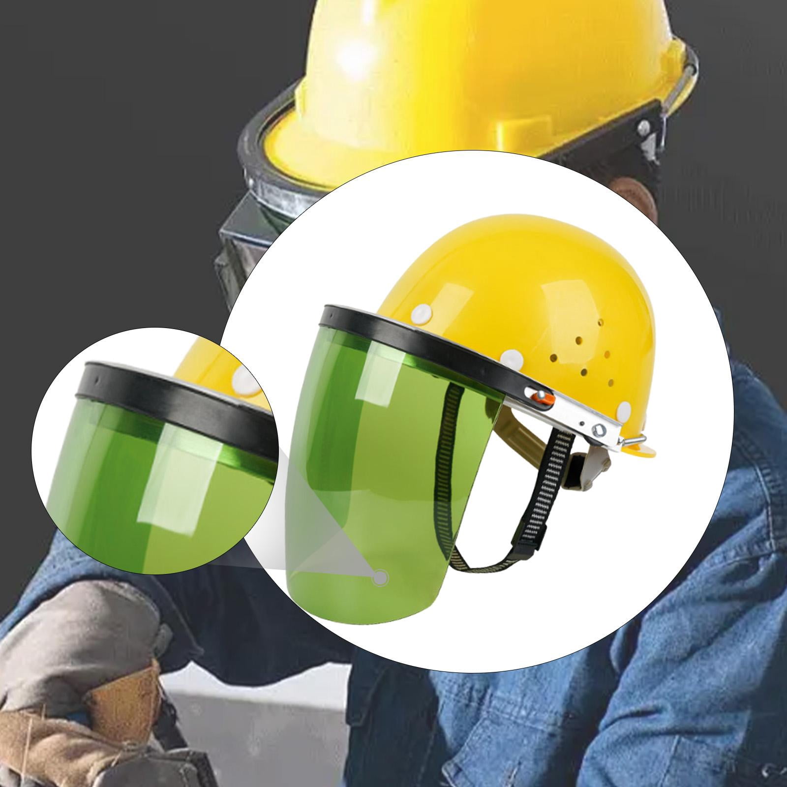 Zxpjkyu Face Shield Face Cover with Helmet Flip up Impact Resistant Headgear for Logging Green visor