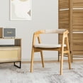thumbnail image 3 of Costway Leisure Bamboo Chair Dining Chair w/ Curved Back & Anti-slip Foot Pads, 3 of 9
