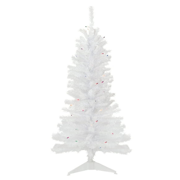 Northlight Pre-Lit Slim Woodbury White Pine Artificial Christmas Tree - 4' - Multi Lights