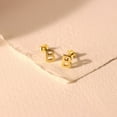 thumbnail image 2 of Cira Aurelia Custom Initial Earrings • Dainty Letter Charm Stud Earrings • Minimalist Everyday Initial Jewelry, 2 of 4