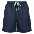 thumbnail image 1 of Traje de Baño Deportivo Wilson para Hombre Tipo Cargo Bolsas Laterales Jareta Ajustable Color Azul Marino Talla CH, 1 of 1