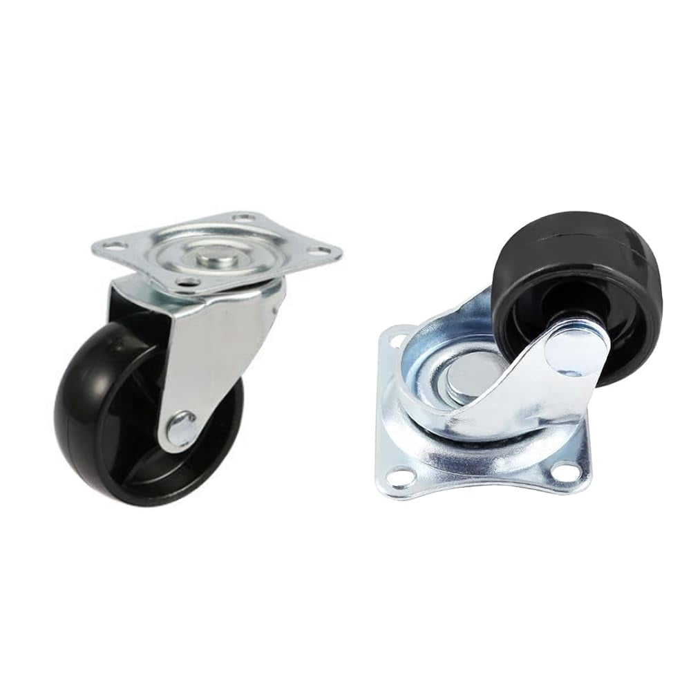 FRKSMD-1Inch Castor Wheels Set of 8 - Small Swivel Caster Wheels for Furniture&Cart with Top Plate & Bearing Heavy Duty