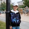 thumbnail image 2 of KUIFORTI White Wolf Boys Sweatshirt Hoodie 14-16 Years Comfortable Thick Full Zip Hoodie With Front Pockets Fleece-Lined Casual Long Sleeve Jacket for Daily Life, 2 of 6