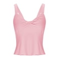 thumbnail image 5 of Timegard Crop Top for Women Ruched Knot Sleeveless Tee Comfy Solid Color Casual Going out Top Camis, 5 of 7