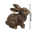 thumbnail image 3 of Klon Bronze Bunny Figurine Easter Rabbit Decorations Resin Animal Statue For Home Tabletop Ornament, 3 of 5