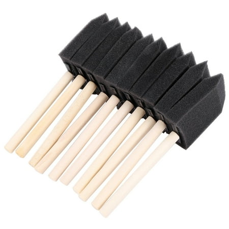 

2 inch Foam Sponge Wood Handle Paint Brush Set (Value Pack of 40) - Lightweight durable and great for Acrylics Stains Varnishes Crafts Art