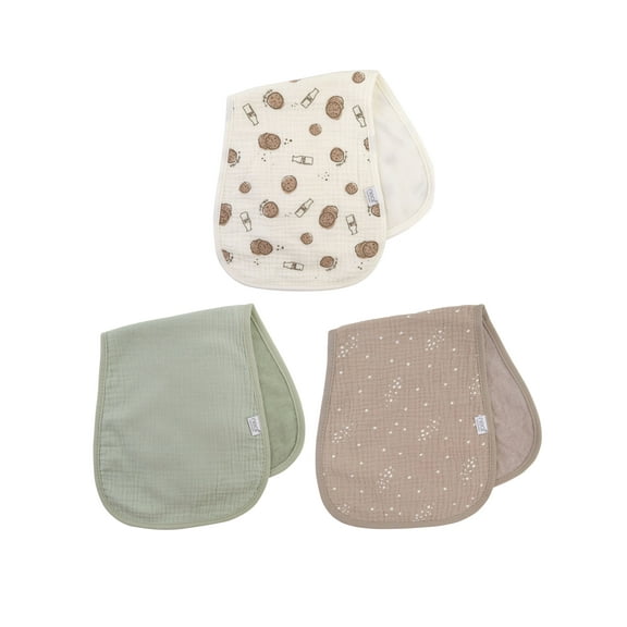 Neat Solutions 3 Pack Newborn Muslin Unisex Burp Cloths
