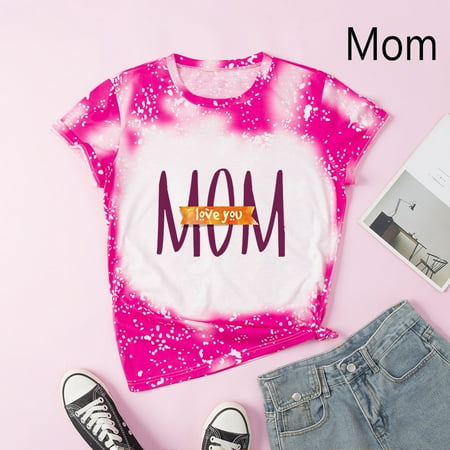 

Mothers Day Women Children Kids Printed Letter Top Xmas Family Clothes Top Tshirt Christmas Story Bunny Pajamas for Family Matching Family Pajama Pants with Pockets