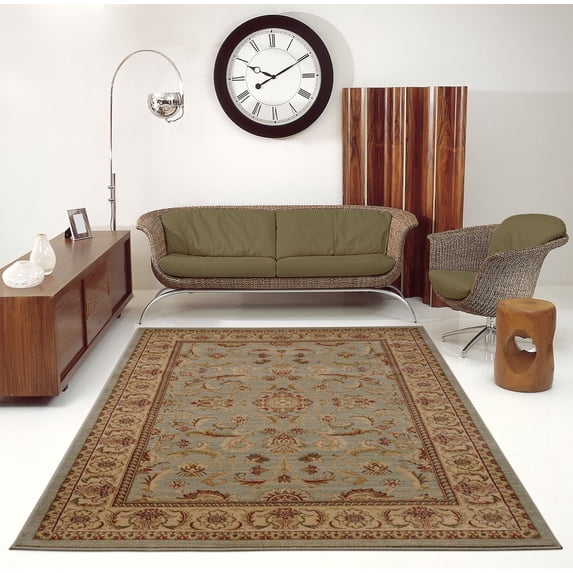 Ladole Rugs Swallowtail Medallion Traditional Style Smooth and Durable Beautiful Area Rug Carpet in Green-Cream, 3x10 (2'7" x 9'10", 80cm x 300cm)