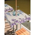 thumbnail image 2 of Outdoor Tablecloth with Umbrella Hole for Patio/Picnic/Party/Camping, Purple Flowers Waterproof Table Cloth Square Cover Washable, Weeping Spring Floral Rustic Pastoral (60"x 60"), 2 of 8