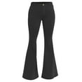 thumbnail image 4 of Women's Casual Pants Bell Bottom Jeans For Women High Waisted Classic Flared Denim Pants Stretchy Wide Leg Jeans Bell Bottoms Trousers,Black Women's Casual Pants M, 4 of 5