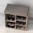thumbnail image 5 of Shoe Storage Bench, 10 Cubbies Shoe Bench with Cushion and Side Pocket, 41 Inch Entryway Shoe Organizer, Cubby Shoe Rack with Adjustable Shelves for Entryway Hallway, 5 of 5