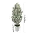 thumbnail image 3 of Artificial Christmas Tree Decorations - 50" Green Bonsai Plant with Snowflakes for Home & Holiday Decor, 3 of 9