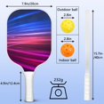 thumbnail image 3 of Pickleball Paddles Set Of 1, Fiberglass Surface, Speed, Lightning, Thunder Print, 1 Paddle, 2 Balls & Bag, 3 of 5