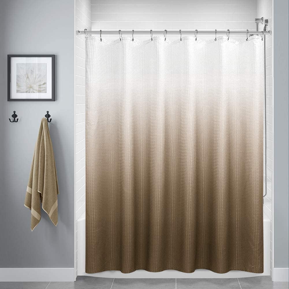 Textured Fabric Bath Shower Curtain, Polyester Ombre Shower Curtains